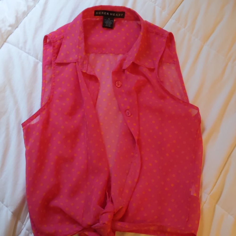 Tie Front Sleeveless Top